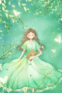 绿色唯美卡通治愈小清新夏季在深林午睡配图插画图片千库网