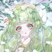 简约的二次元绿色系女孩可爱头像