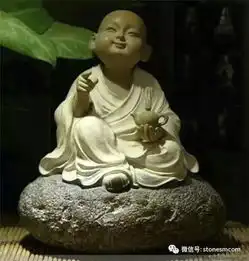 禅意石雕嬉笑坐卧小沙弥