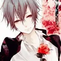 找qq头像是男生动漫的,白头发,拿着花