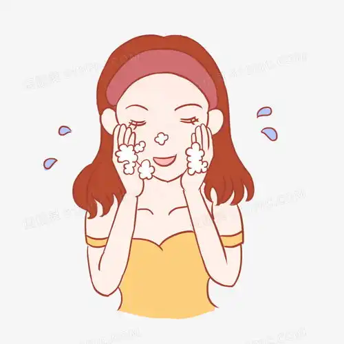 女孩洗脸美容保养手绘卡通素材图片免费下载高清png素材图精灵