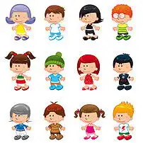 卡通小孩创意变形头各种表情矢量素材图片ai模板下载1.07mb动漫人物大全人物形象