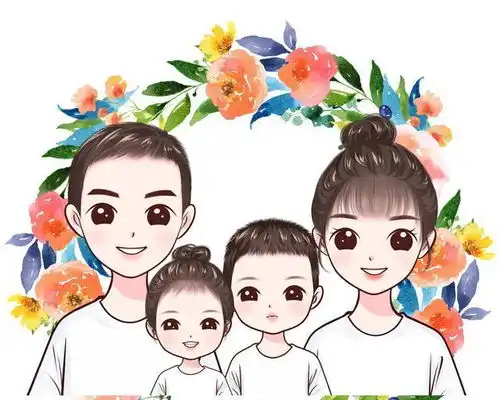 美满家庭头像,一家三口四口头像,温馨甜蜜
