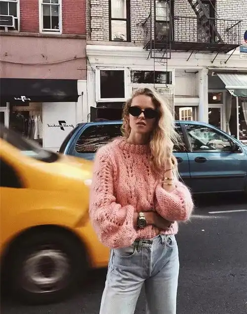 毛衣太多不会挑pick少女心满满的粉色毛衣,穿出仙女感