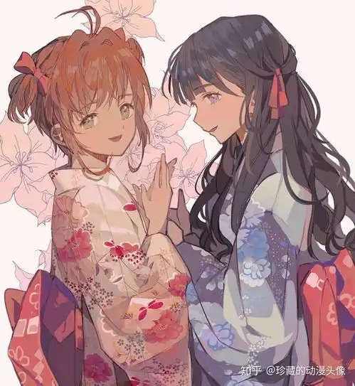 动漫头像好闺蜜系列美图,相亲相爱的好姐妹,感情真好