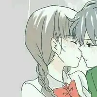 男女情侣亲吻头像一对