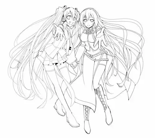 可爱系二次元动漫美少女绘画线稿