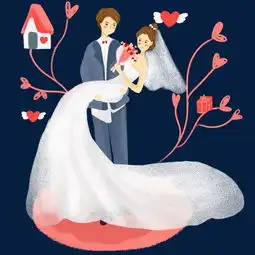 浪漫情侣婚礼手绘免抠图图片素材其他格式下载动漫人物大全