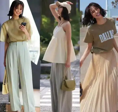 这个色系穿搭跟夏天太适配,显白温柔又知性高级,赶紧来抄作业