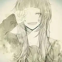 我想要几张笑着流泪的二次元女性图片,温柔又哀伤的感觉