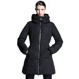 蒙口moncler1000113000女款标准型聚酯纤维2黑色系黑色聚酯纤维中长款修身简约连帽女士羽绒服价格报价图片正品品牌
