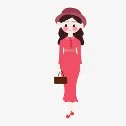 拎包出门的女生卡通插画png图片素材其他格式下载动漫人物大全