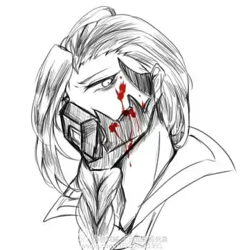 求王者荣耀该系列黑白带血头像