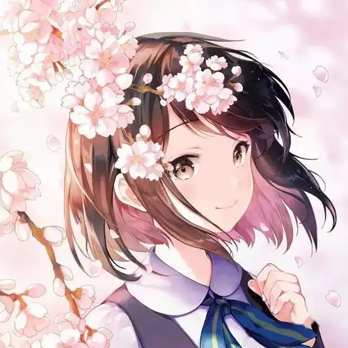 动漫头像樱花欲落,等不到富士山的日落