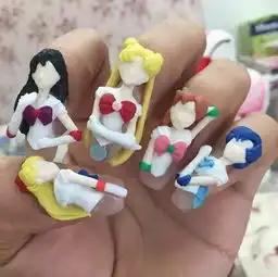 给跪了,这3d美少女战士美甲不服不行