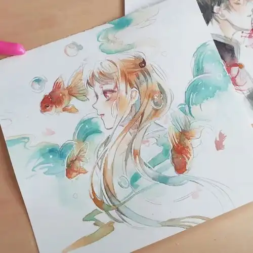 cg原画插画教程地缚少年花子君动漫人物水彩上色手绘