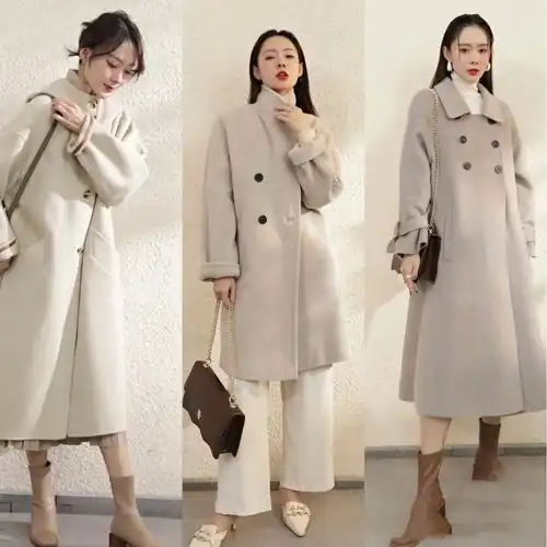 大衣别总穿黑色系,白色系更具仙女气质,俏皮温柔真是美极了