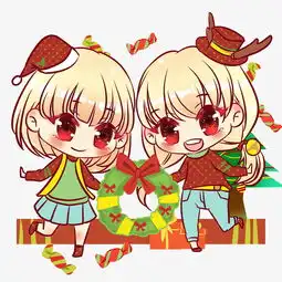 萌系萝莉欢度圣诞图片素材其他格式下载动漫人物大全