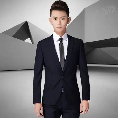 西服套装男士三件套韩版修身商务休闲西装外套职业装新郎结婚礼服
