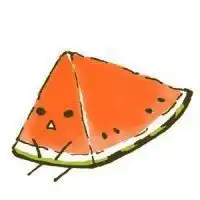 西瓜头像女生卡通卡通吃西瓜的女孩头像