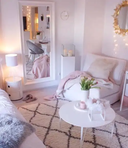 单身公寓就要这么装饰,粉色系的甜美之家,每一处布置的都像艺术