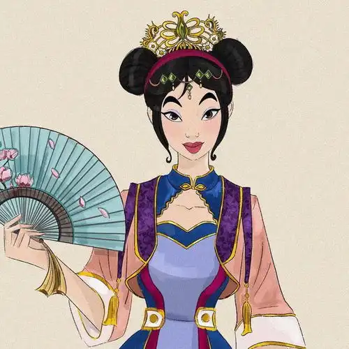 不同风格的迪士尼公主,贝儿公主换上洛丽塔,花木兰古风韵味