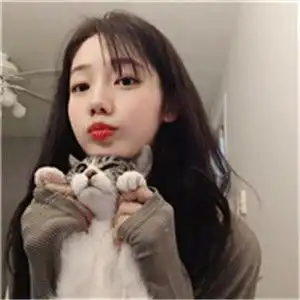 粉色系女孩抱着猫头像女