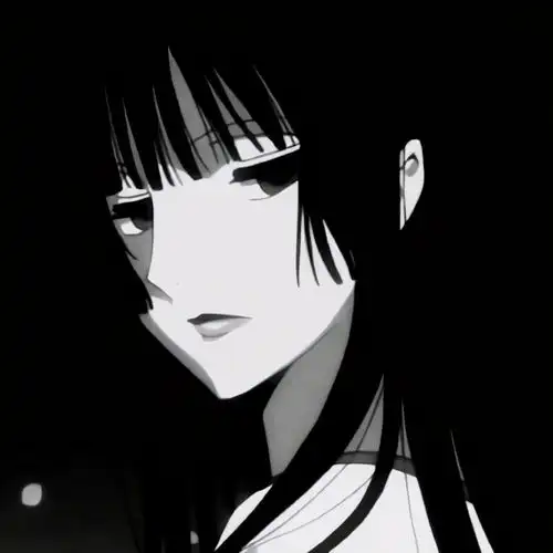 女生黑色高冷霸气动漫头像