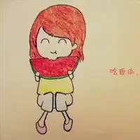 可爱小女孩吃西瓜头像微信头像图片大全