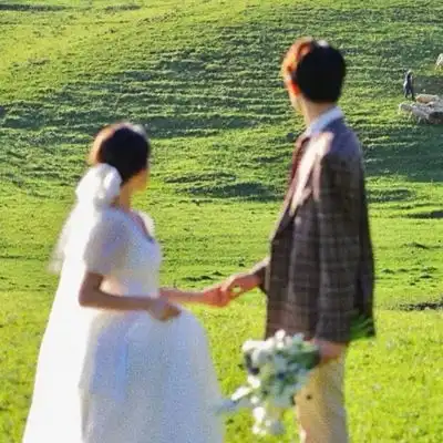 情侣头像婚纱系真人双人