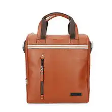 videngpolo威登保罗商务休闲系列男士头层牛皮手提单肩包竖款橙色50181