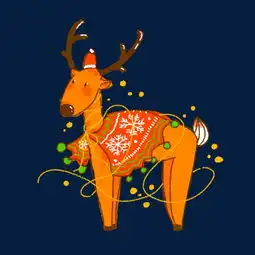 手绘圣诞小鹿插画图片素材其他格式下载动漫人物大全