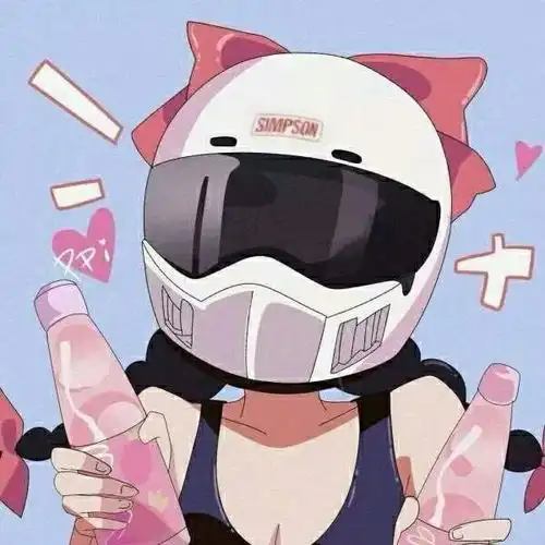 爱戴头盔的女生头像