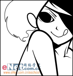 鼠绘黑白动漫美女头像的ps教程