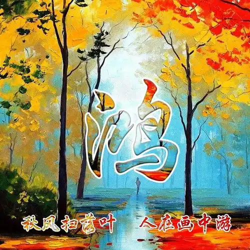 属于秋天的姓氏头像,唯美中国风,足足18张