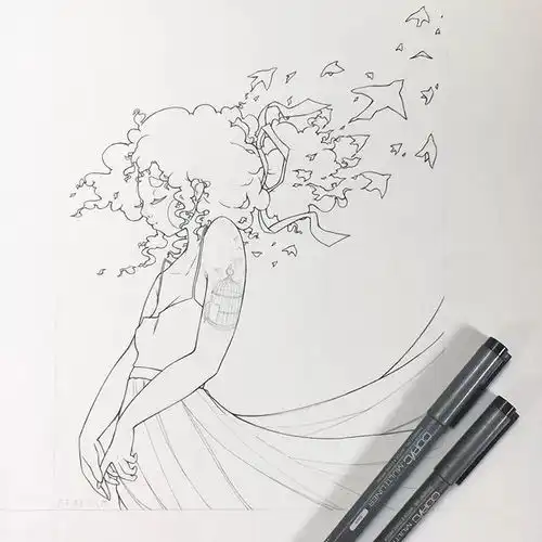 小央美美术教育绘画欣赏超美的马克笔手绘插画,参考练习