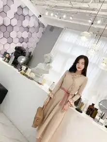 秋季系带修身少女温柔长裙女韩风chic木耳边v领长袖连衣裙女依生