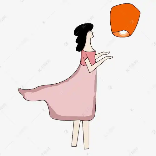 卡通女孩放孔明灯免抠图素材图片免费下载千库网