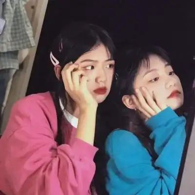 蓝色系闺蜜头像ins风气