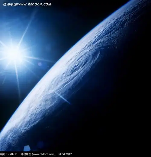 蓝色光芒与地球上的漩涡图片