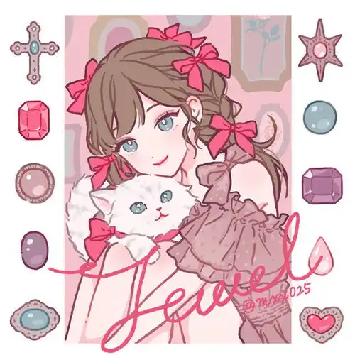 甜美复古风少女插画maxxie