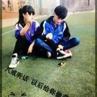 蓝白色校服情侣头像