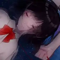 黑暗冷酷动漫情侣头像一左一右扎女孩的小辫子