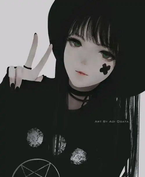 黑系头像可爱画师