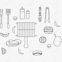 矢量简约线条烧烤图标素材图片免费下载高清psd千库网图片编号9260657