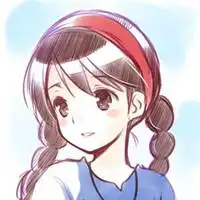 卡通马尾侧脸女孩头像