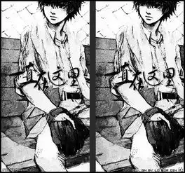 跪求一张动漫全身黑白照片男