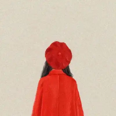 卡通背影头像唯美漂亮手绘画女生背影图片