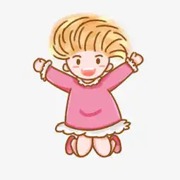 可爱卡通跳跃的少女儿童插画图片素材其他格式下载动漫人物大全