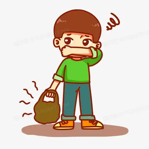 手绘卡通男孩捂鼻子丢垃圾场景png图片素材免费下载素材png30003000像素